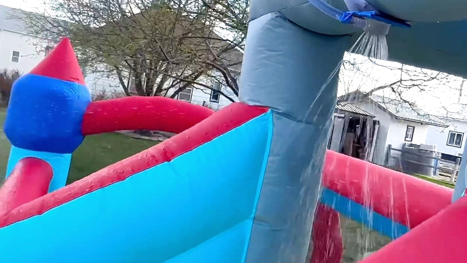 ROOJER 8-in-1 Kids Inflatable Bounce House Water Park With 450W Blower, 2 Water Cannons, Crocodile Sprinkler - B0C2HLK2R4