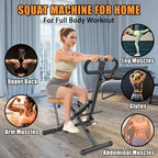 ACE-FIT Foldable Squat Machine With Resistance Bands, 250 LBS, 35.43in L x 22.83in W x 43.70in H