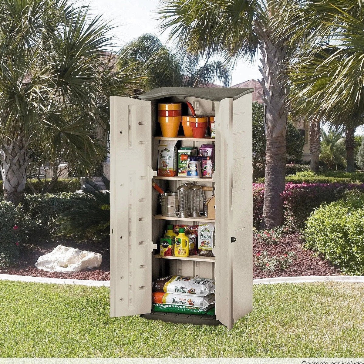 Rubbermaid Vertical Resin Weather Resistant Outdoor Storage Shed
