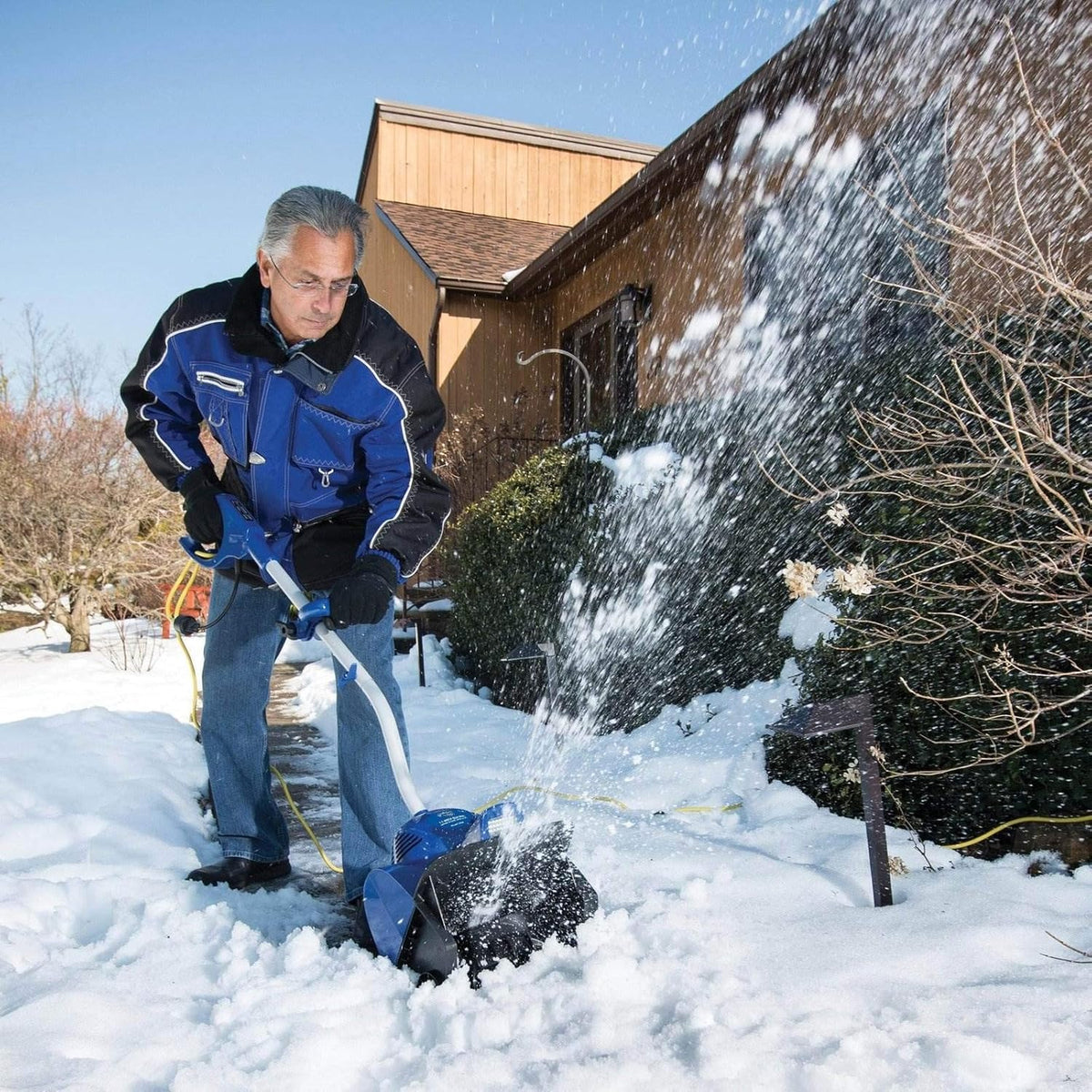 Snow Joe Corded Electric Snow Shovel 10 Amp 11-Inch Clearing Path With Headlight - 324E