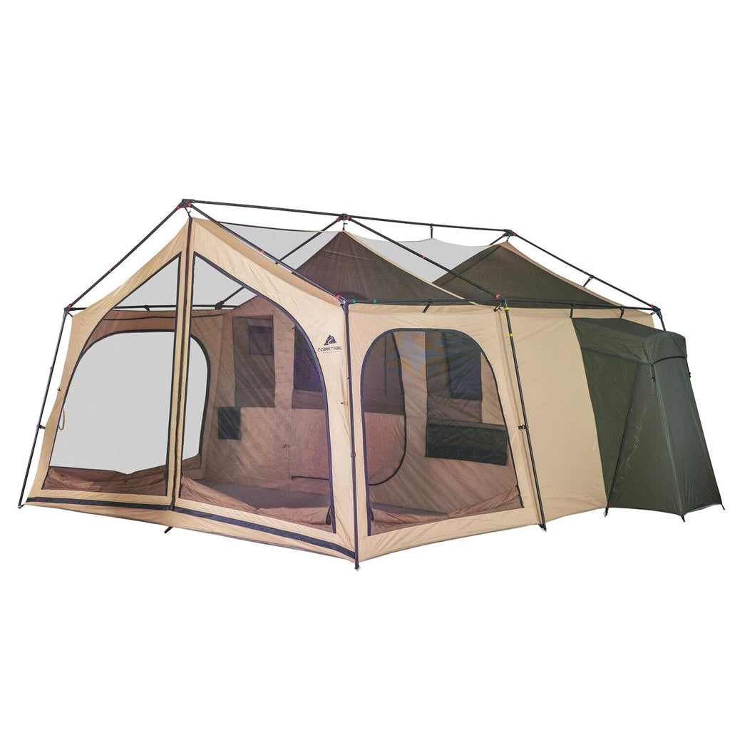 Ozark Trail 14-Person Spring Lodge Cabin Camping Tent, Beige And Green - WT181416