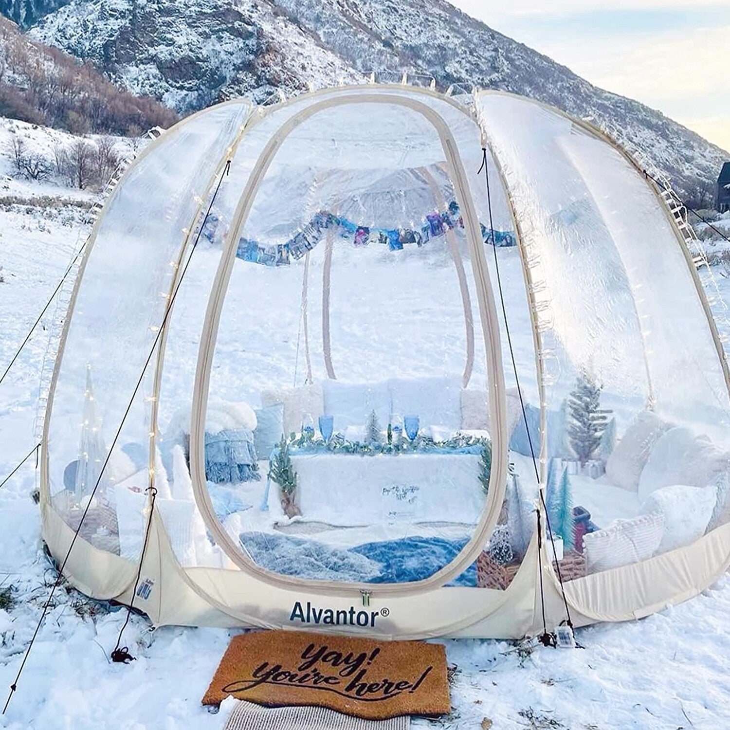 Alvantor Bubble Tent Pop Up Gazebo 8-10 Person 3.6x3.6x2.4H m
