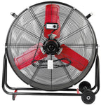 Hyper Tough 30 Inch 2-Speed High Velocity Tilted Drum Fan - Red & Black