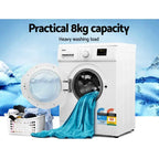 Devanti Front-Load Washing Machine, 8kg, 15 Programs, White