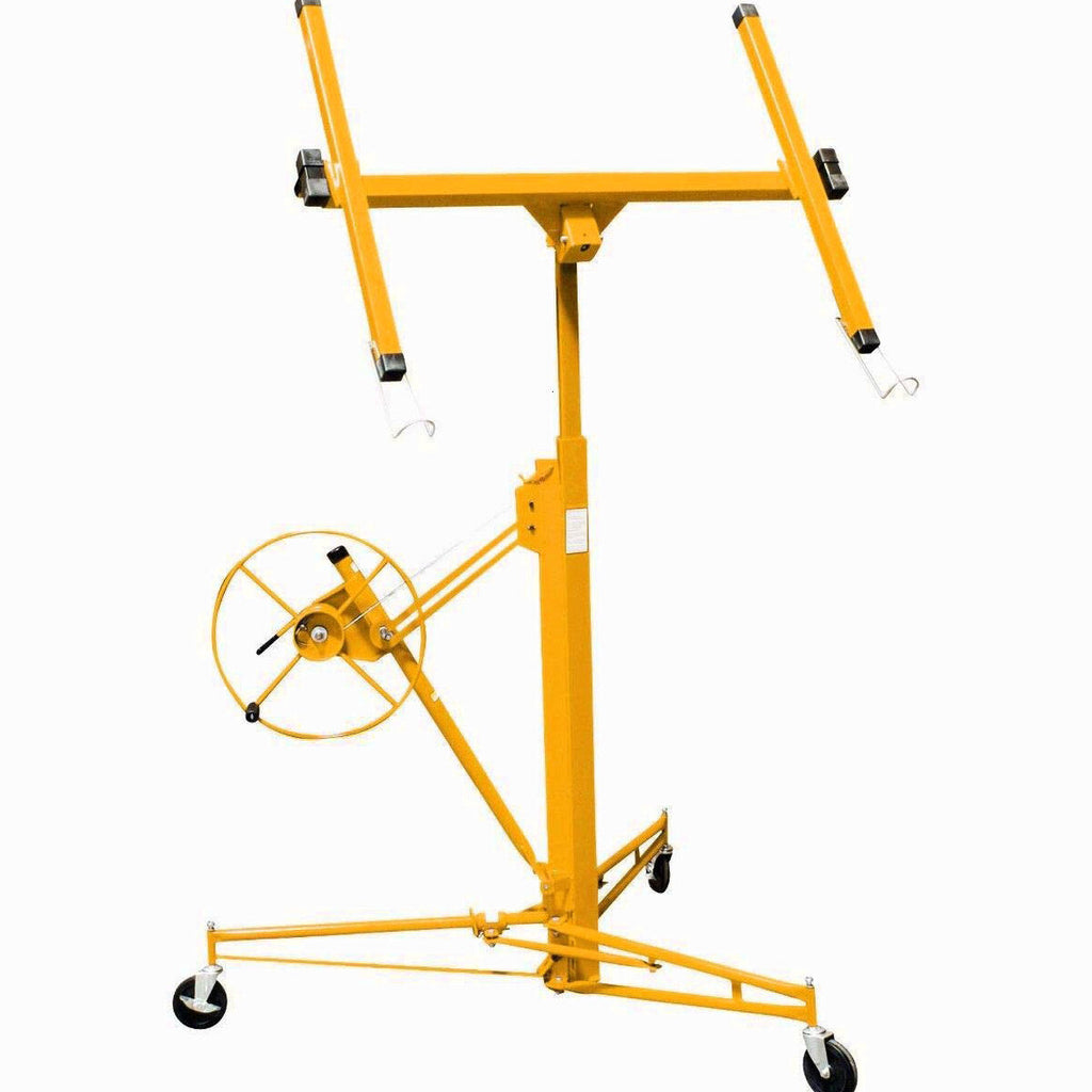 Stark USA Drywall Lift 11' Yellow Rolling Sheetrock Panel Hoist Jack - 65044