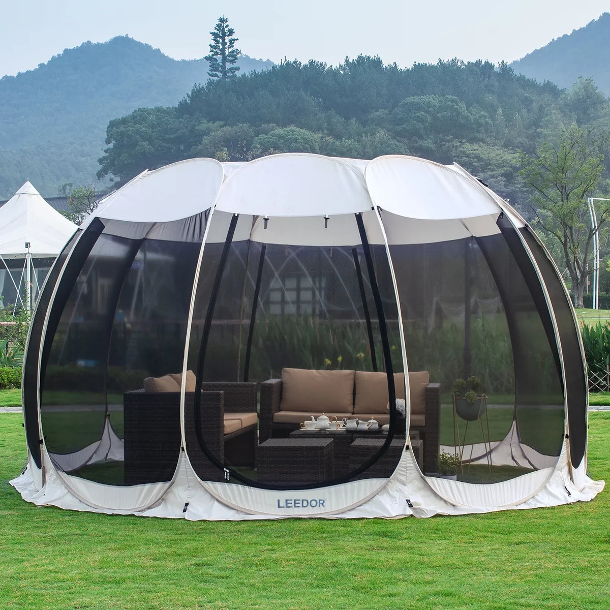 Leedor Screen House Tent Instant Outdoor Canopy 15x15 Gray