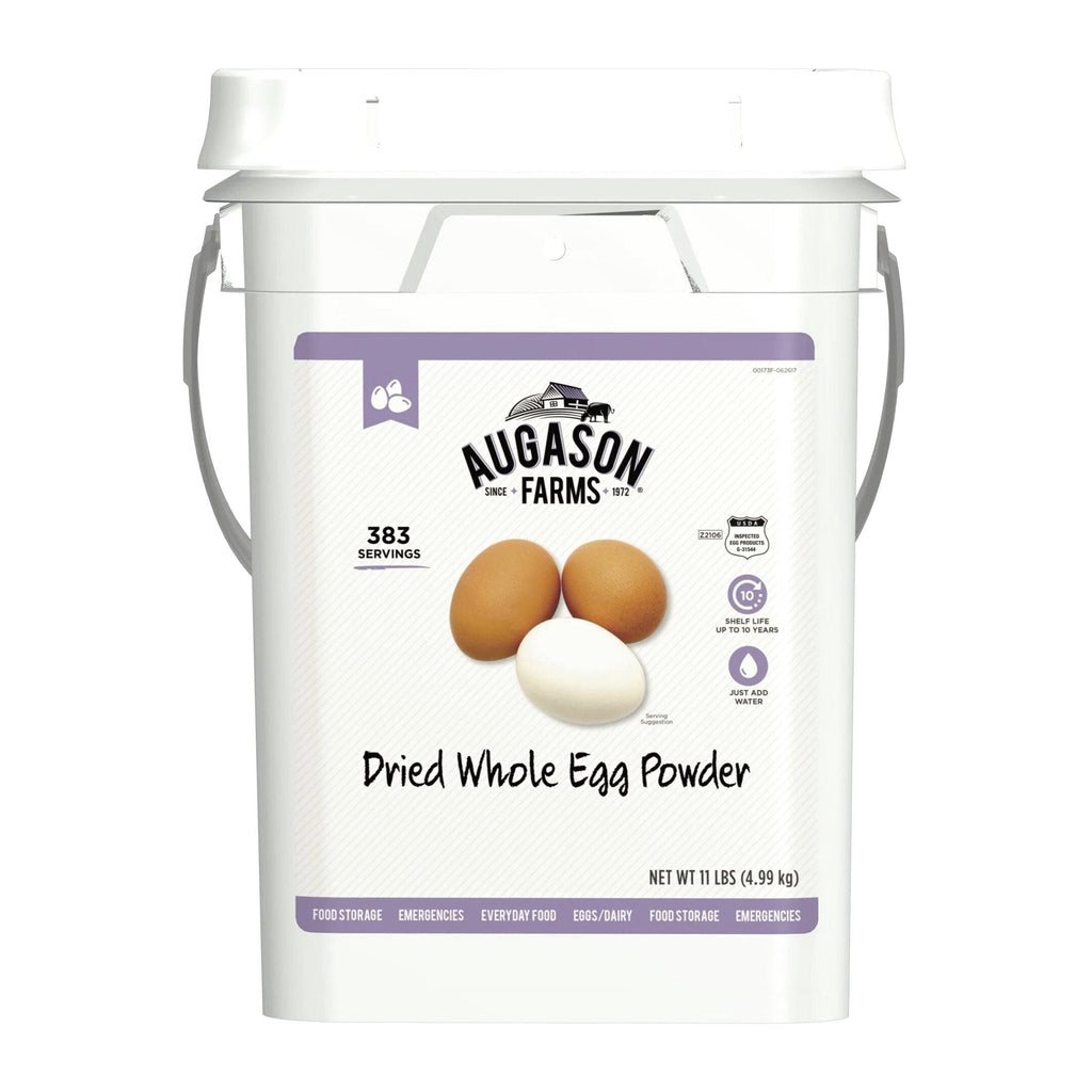 Augason Farms Dried Whole Egg Powder Emergency Food Supply 11 Pound 4-Gallon Pail 383 Servings