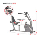Sunny Health & Fitness Magnetic Recumbent Cross Trainer Bike With Arm Exercisers - SF-RB4936