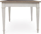 Signature Design by Ashley Rectangular Dining Table With Storage, White & Light Brown, 36in W x 66in D x 30.25in H - Skempton