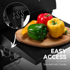 Charcoal Grill And Offset Smoker, 30in L, 800 Square Inch, Black