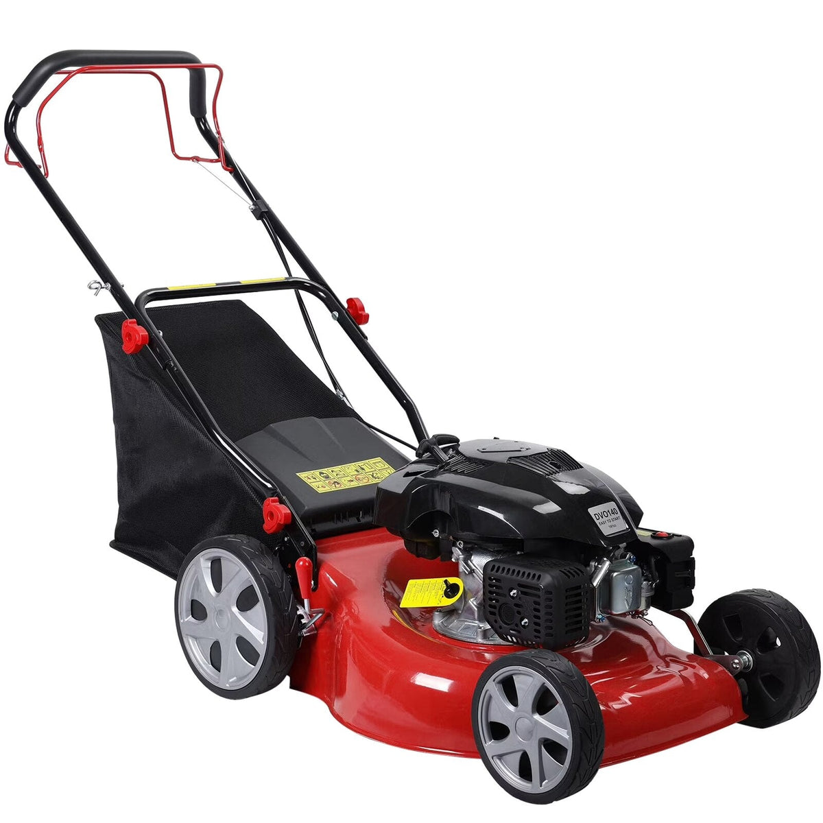 Self-Propelled Gas Push Lawn Mower, 141cc 4-Stroke Engine, 20 Inch Blade, 50L Grass Tank
