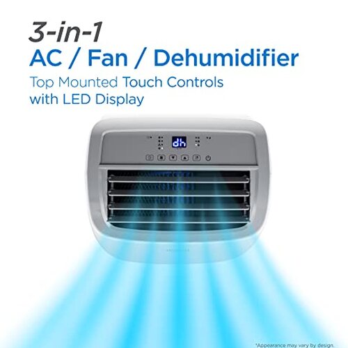 BLACK+DECKER Portable Air Conditioner 8,000 BTU, Up To 350 Sq. Ft. With Remote Control