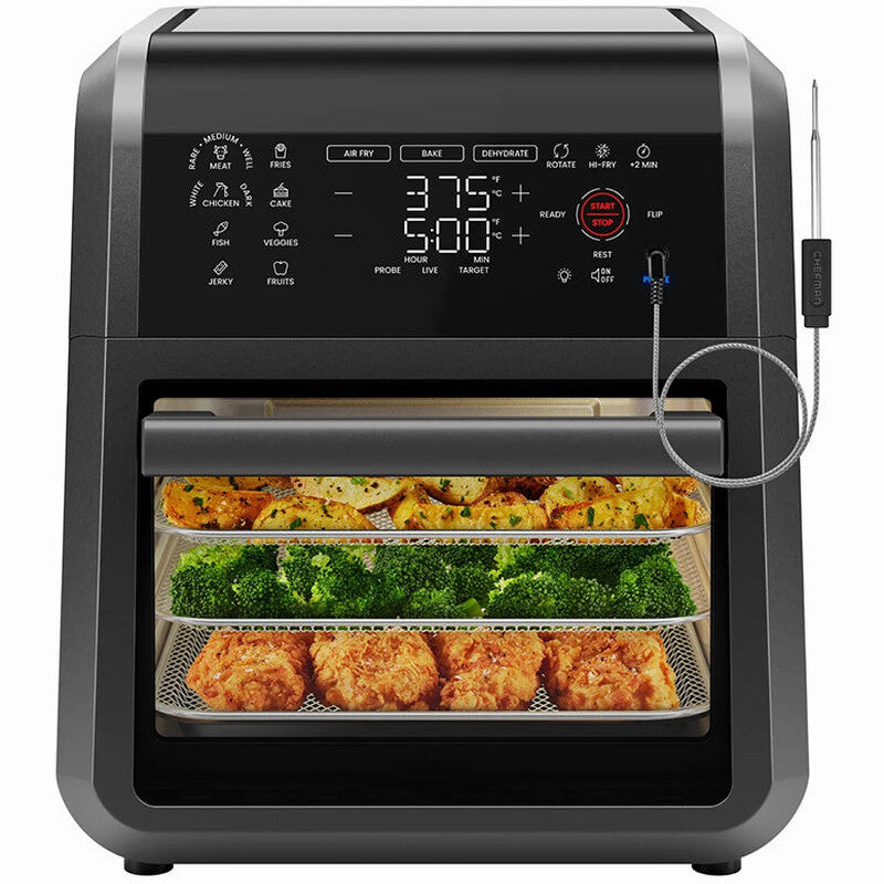 Chefman 12 Quart 5-in-1 Air Fryer With Smart Thermometer, 28 Presets - RJ38-RDO-PV-12