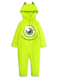 Disney Monsters Inc. Toddler Boy or Girl Cosplay Hooded One Piece Mike Lime Green