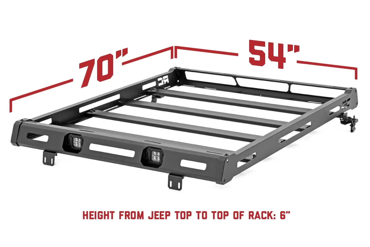 Rough Country Steel Roof Rack System For 2007-2018 Jeep Wrangler JK - 10605