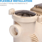 XtremepowerUS Variable Speed In-Ground Pool Pump 230V, 1.5 HP, 6 660 GPH, Max 1.75 HP