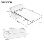 Twin-Fold Ottoman Sleeper Bed With PU Upholstery And Integrated Mattress