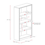 CorLiving Quadra Brown Engineered Wood Tall Adjustable 4-Shelf Vertical Bookcase