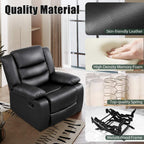 TrumanPick Manual Leather Rocker Recliner Chair, Black