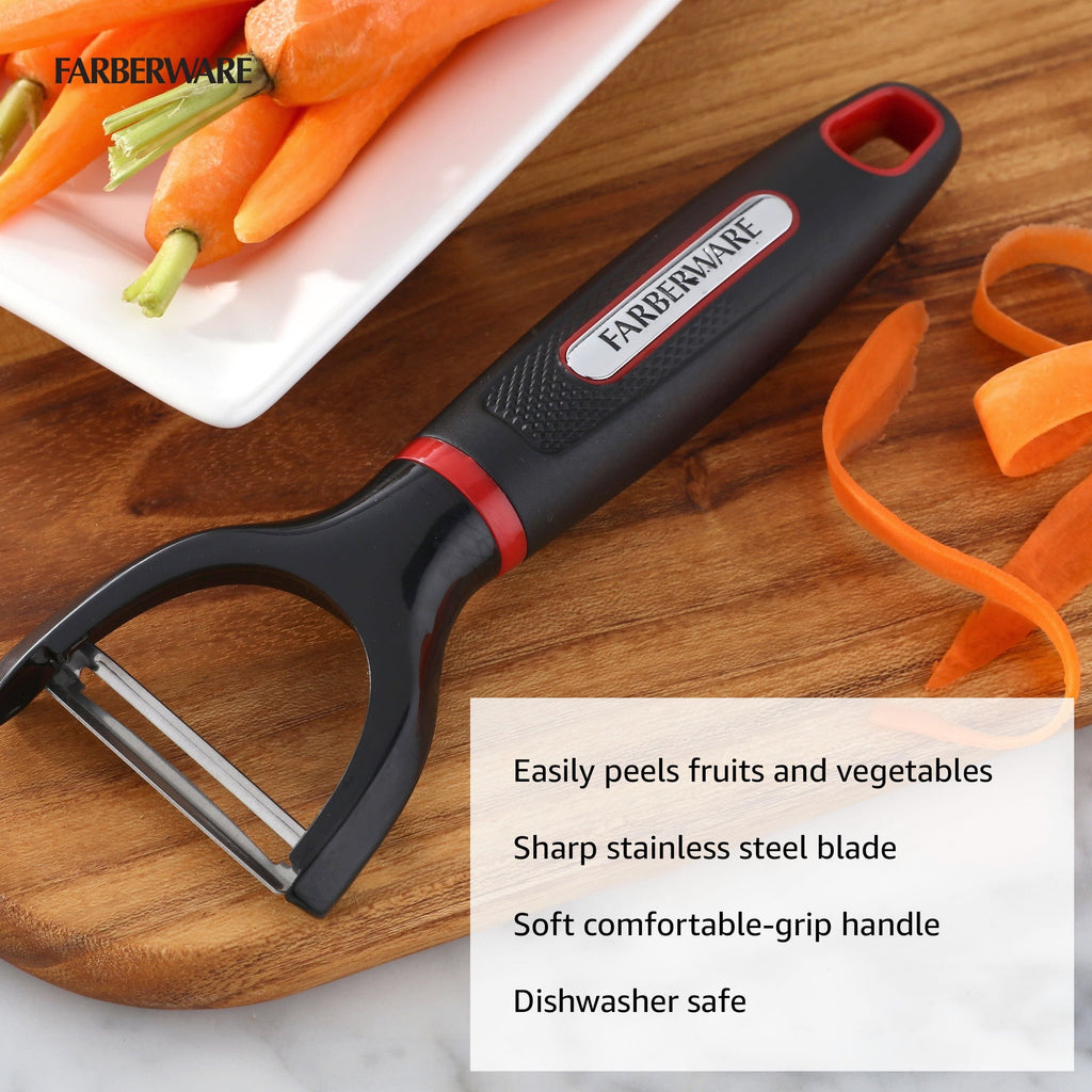 Stainless Steel Y Peeler With Black Plastic Handles
