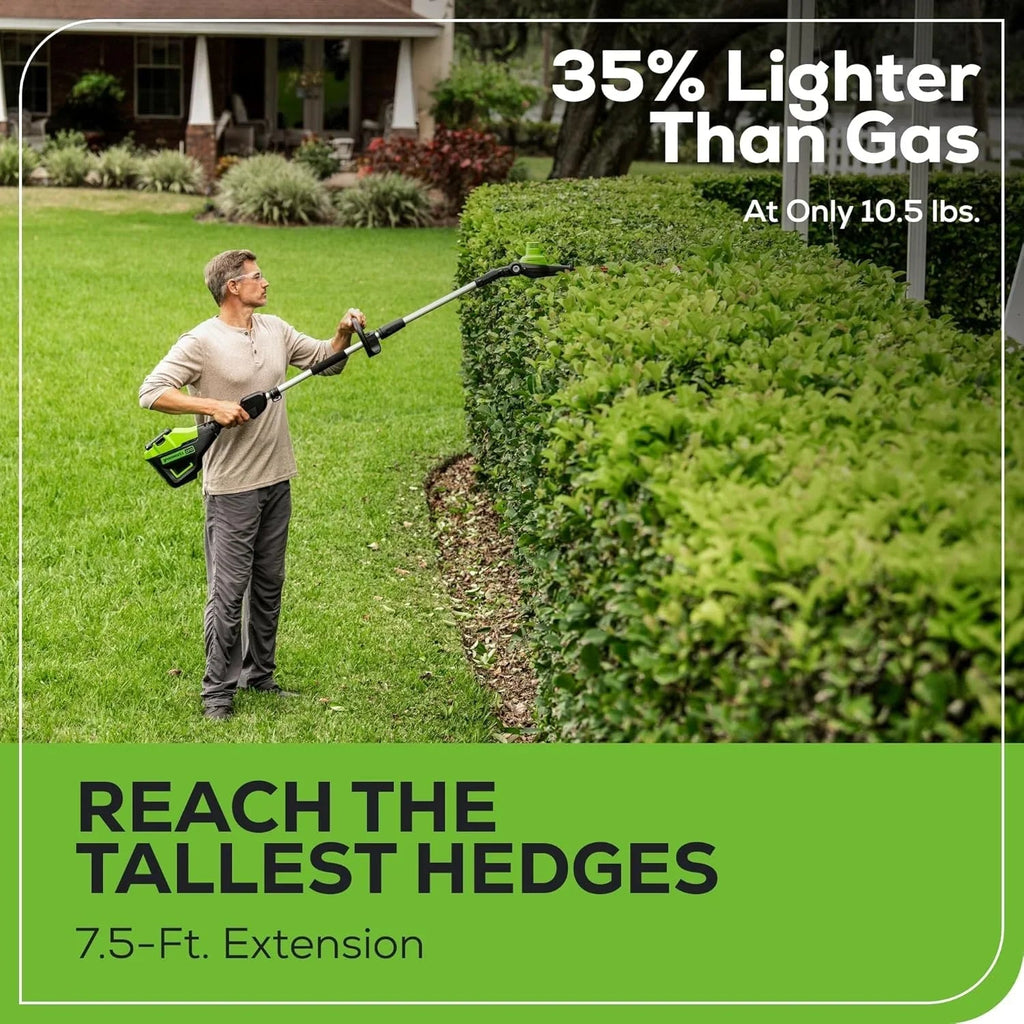 Greenworks 60V 20in Brushless Cordless Pole Hedge Trimmer With 2.0Ah Battery And Charger