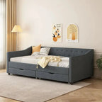 Upholstered Twin Daybed With Tufted Design, Drawer Storage, 81.10 x 42.00 x 28.50 in