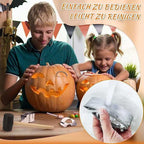 15 Pieces Halloween Pumpkin Carving Kit + Hammer, Professional Stainless Steel Carving Punchers Tools Set, Pumpkin Cutting Sculpting Tool for Halloween Decoration Jack-O-Lanterns