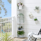 SWAREY 5 Tier Corner Bookcase Plant Stand Storage Shelf White