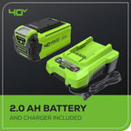 Greenworks 40V Leaf Blower Sweeper, 150 MPH / 135 CFM With 2.0 Ah Battery And Charger