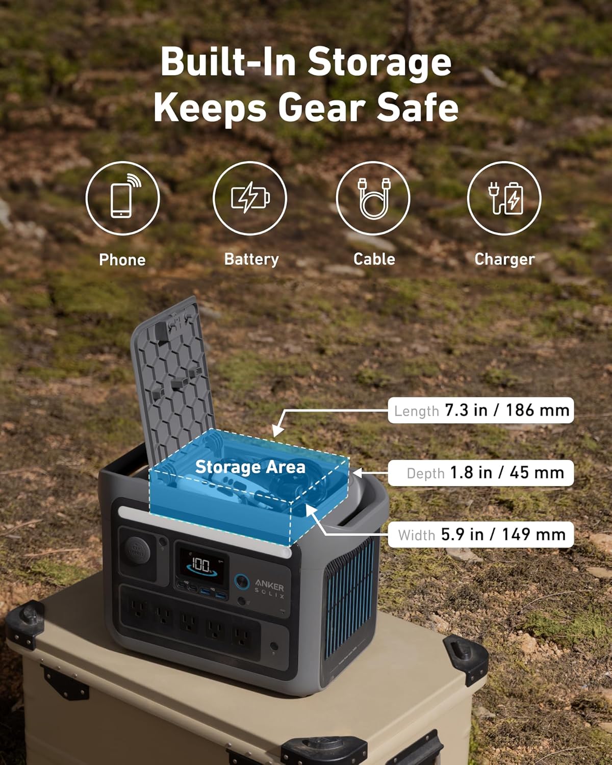 Anker SOLIX C800 Portable Power Station 768Wh 1200W Peak 1600W - C800