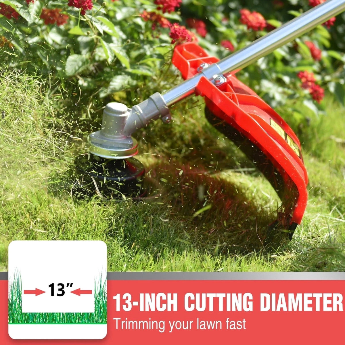 PowerSmart 4-Cycle 31cc 15lb Straight Shaft Gas String Trimmer And Brush Cutter