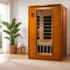 DYNAMIC SAUNAS 2-Person Low EMF Far Infrared Sauna With Red Light Therapy And Bluetooth Speakers, Canadian Hemlock - Andora