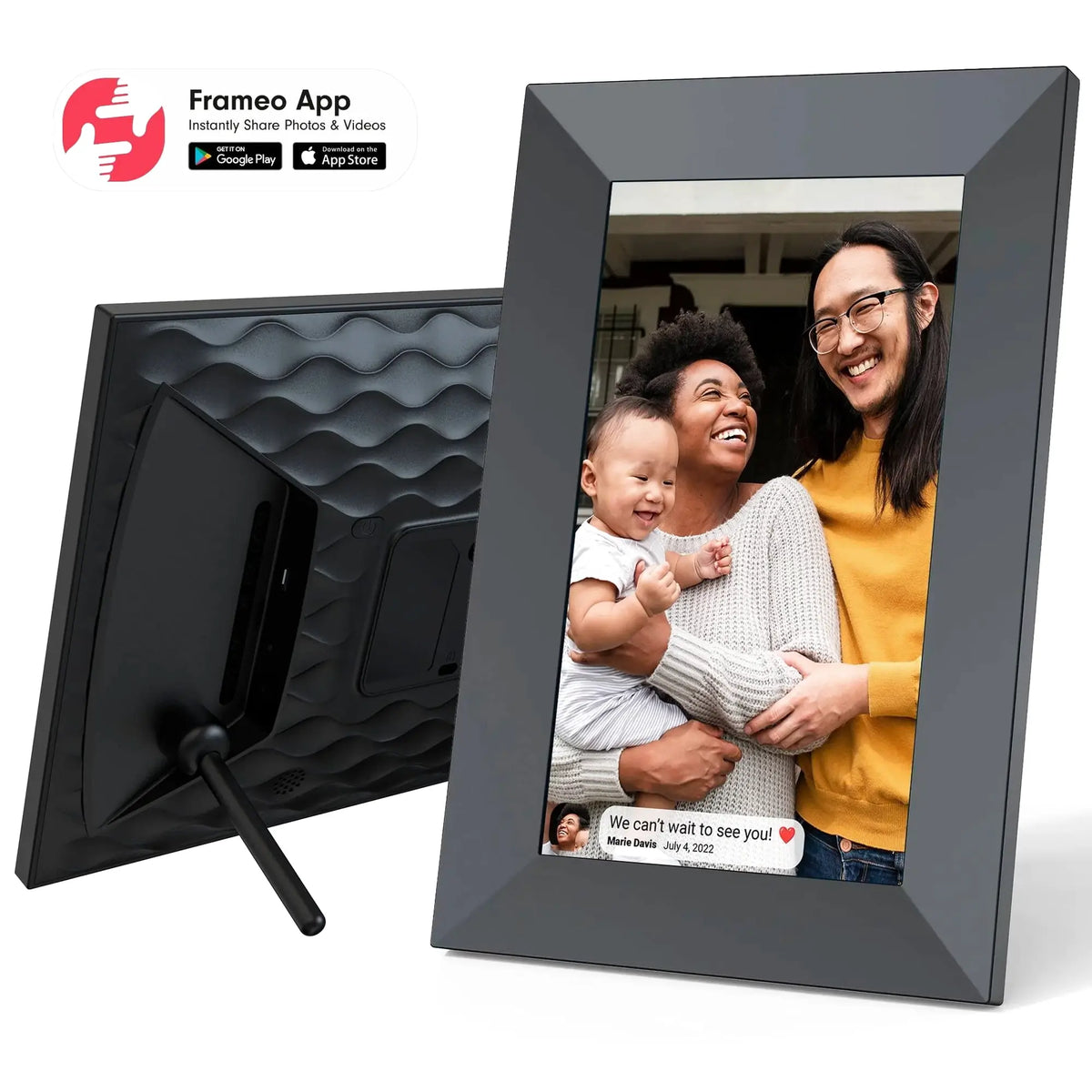 Onn 7 Inch Black Smart Wi-Fi Digital Picture Frame, 16GB - 100096732