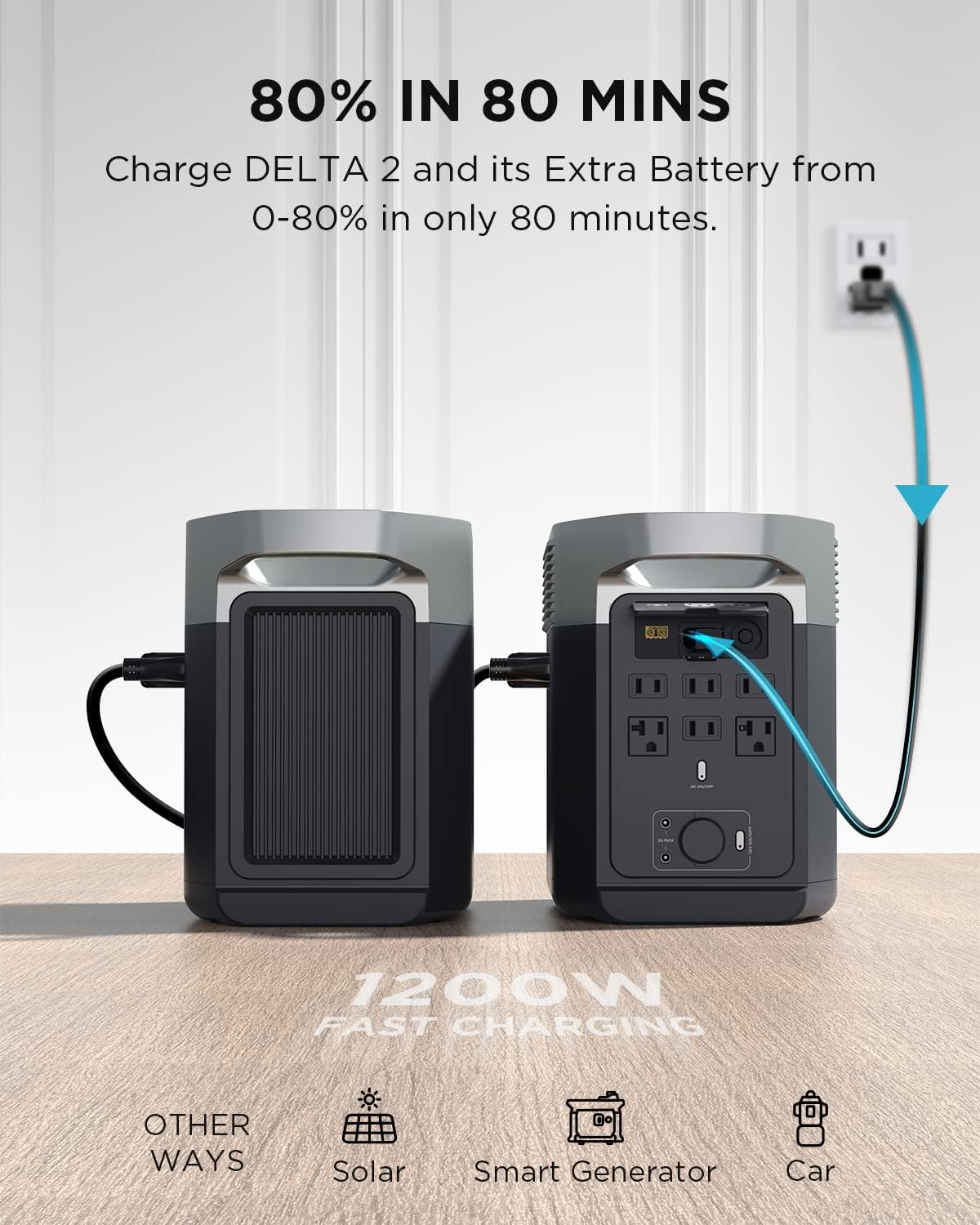 EF ECOFLOW DELTA 2 Smart Extra Battery 1024Wh LiFePO4 Expansion Battery - DELTA 2