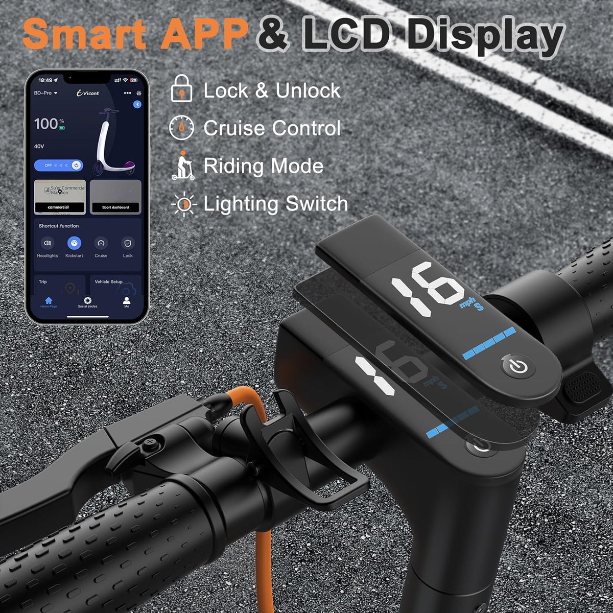 Electric Scooter With Solid Tires And Dual Braking - 350W/500W