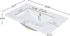 36 Inch Black Freestanding Bathroom Vanity With Single Undermount Sink, 2 Drawers And Tip-Out Drawer
