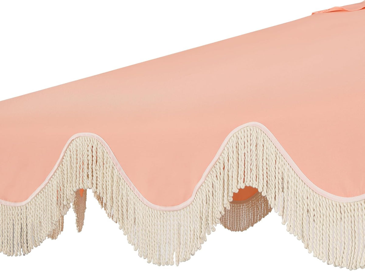 JONATHAN Y 9 ft Classic Cottage Tassel Market Patio Umbrella - UMB1001
