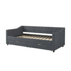 Upholstered Twin Daybed With Tufted Design, Drawer Storage, 81.10 x 42.00 x 28.50 in