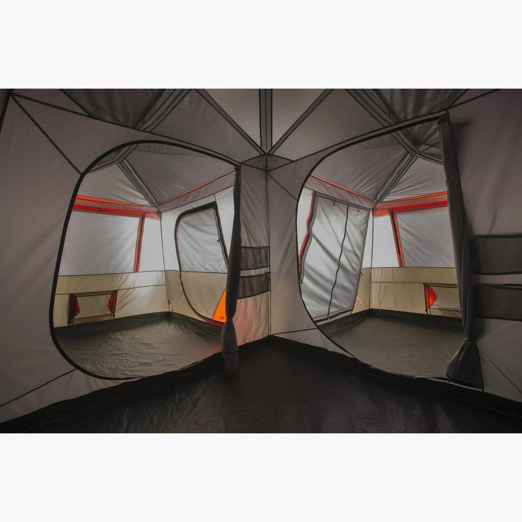 Ozark Trail Instant Cabin Tent, Sleeps 12, 16 ft x 16 ft, Brown/Red - WMT-161682B