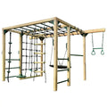 Orangutan-Themed Timber Climbing Cube Jungle Gym Playset With Swings
