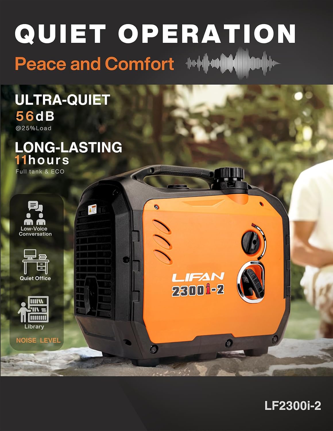 LIFAN Gasoline Inverter Generator 2300W - Portable Parallel Capable