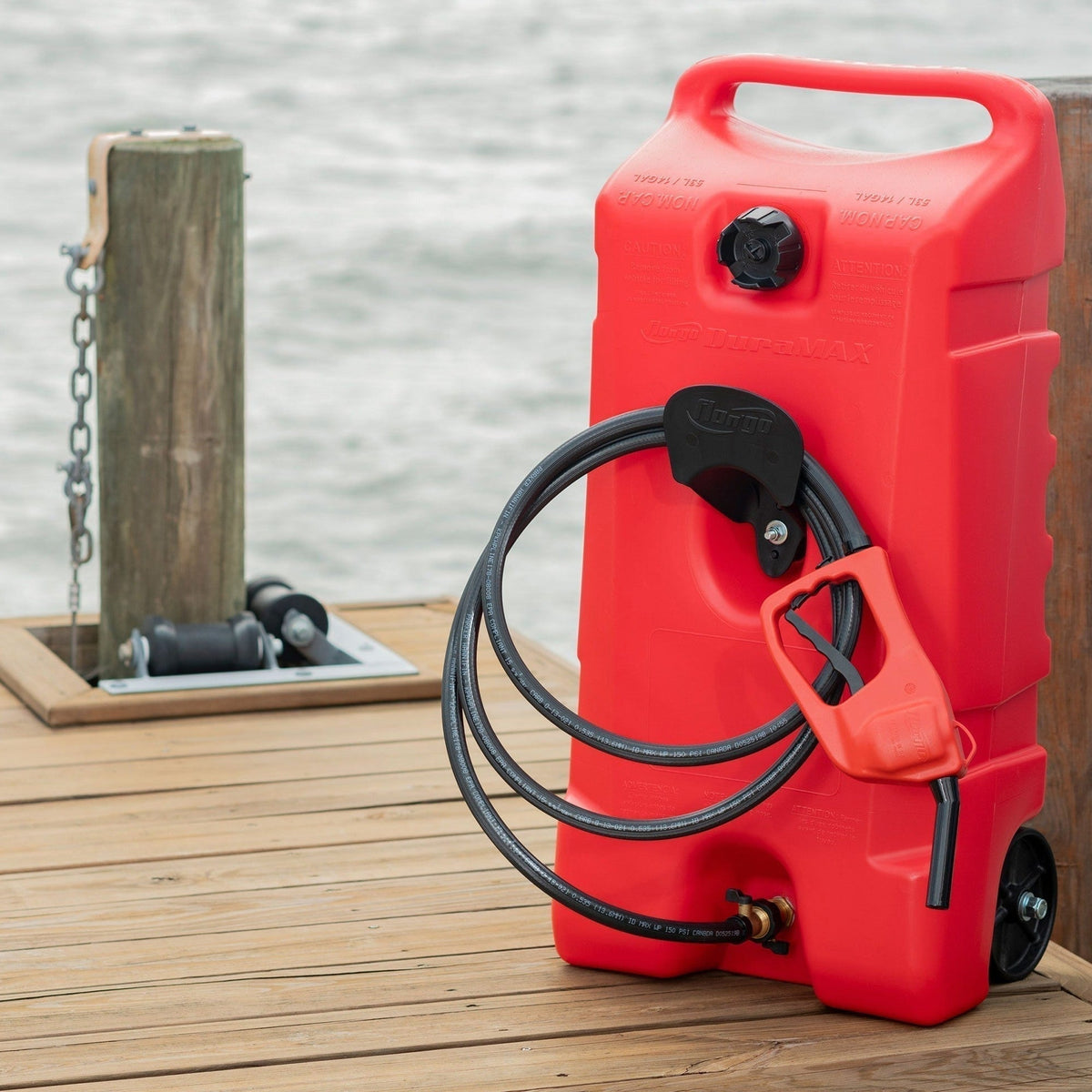 Scepter Flo N' Go DuraMax 14 Gallon Portable Fuel Tank With Pump, 2 Pack, Red