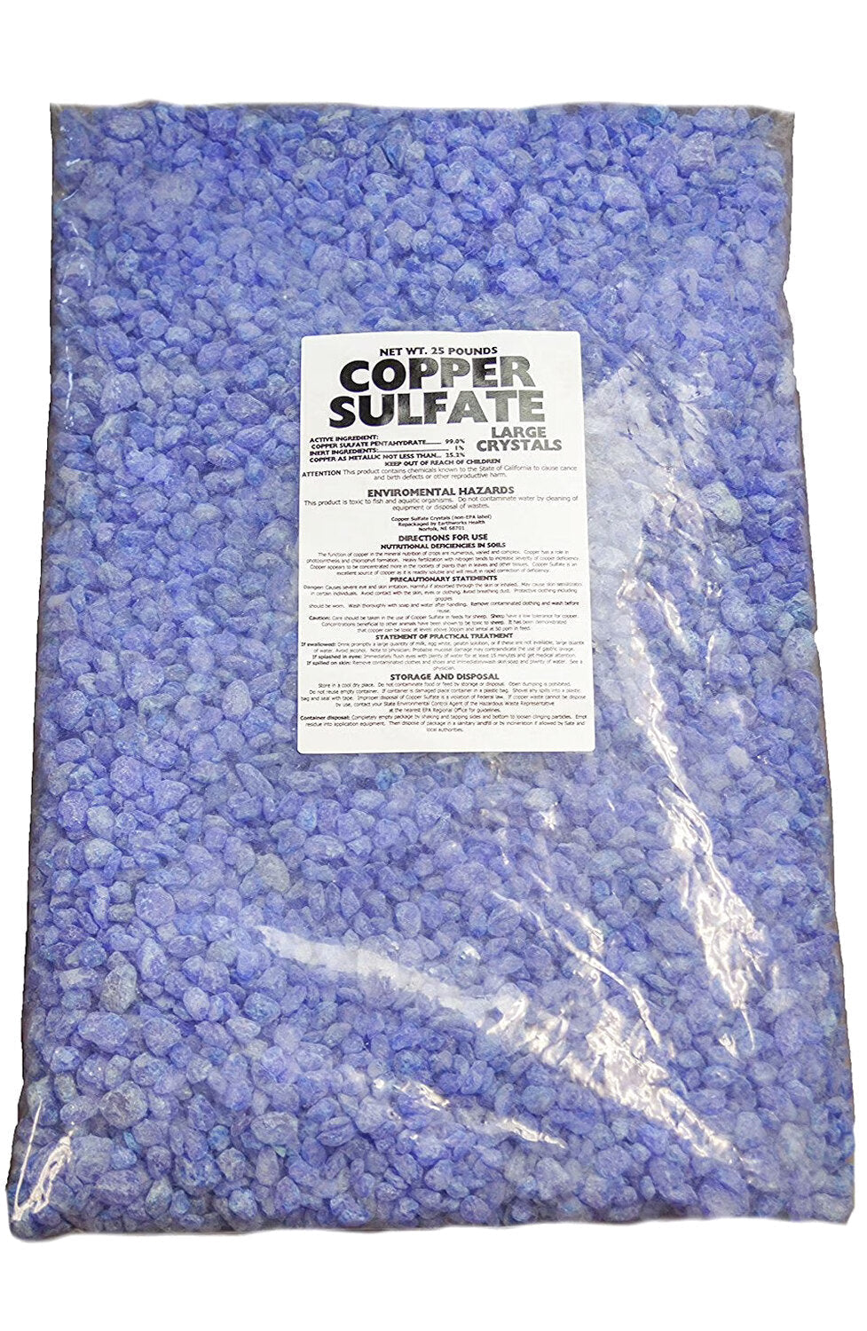 Earthworks Health Copper Sulfate Fine Crystals 25 lb Bag