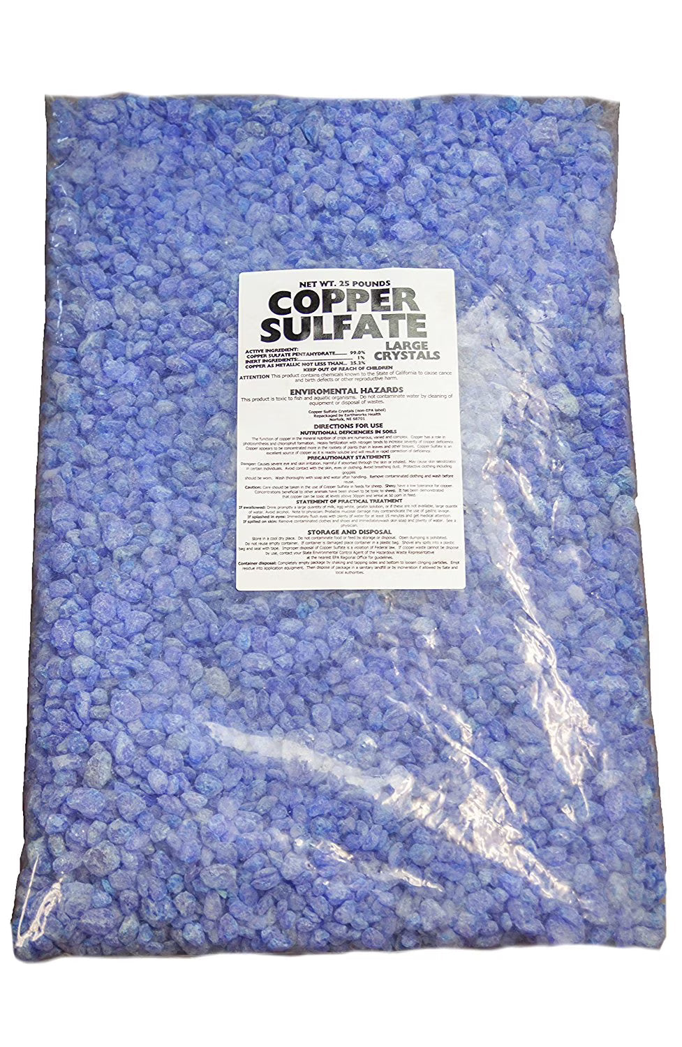 Earthworks Health Copper Sulfate Fine Crystals 25 lb Bag