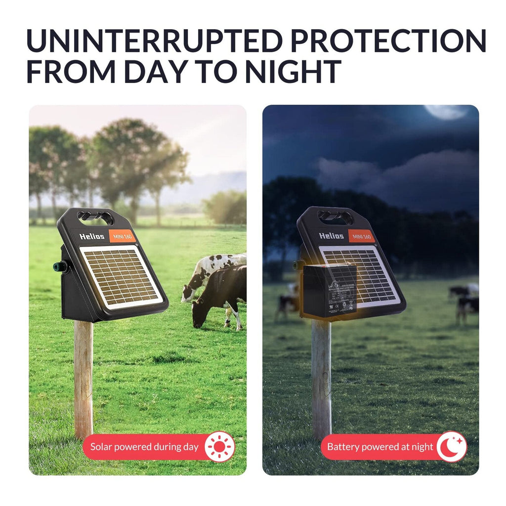 ANDMON Solar Electric Fence Charger, 10 Miles, 0.16J, Day/Night Mode - MINI160