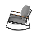 Better Homes & Gardens Marlow Outdoor Patio Rocking Chairs 2 Pack Black Frame Gray Cushion