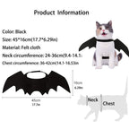 WILLED Adjustable Pet Costume Collar - Bat-Themed Dress Up Accessories for Cats & Dogs, Halloween Party Decoration