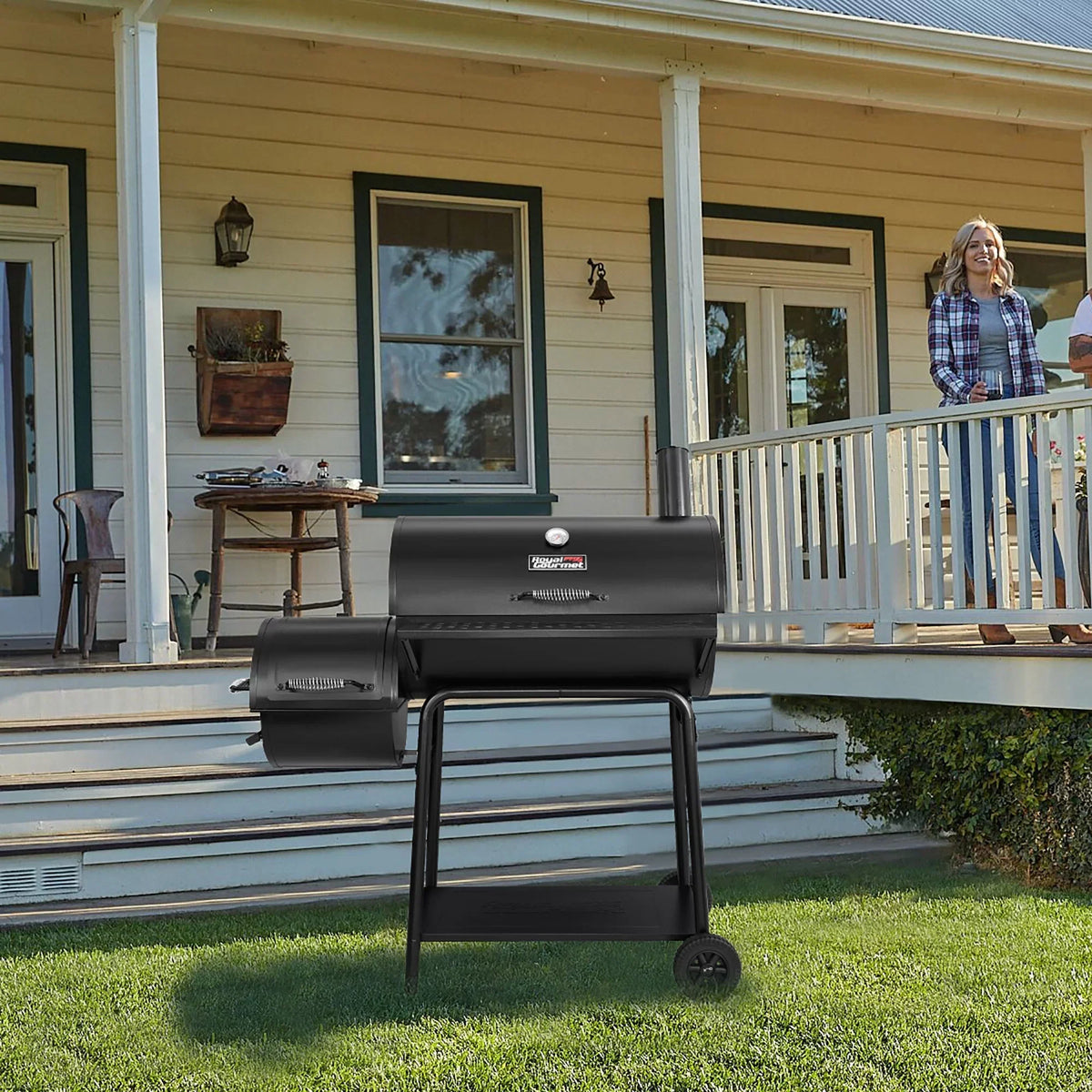 Royal Gourmet 30 Inch Charcoal Grill With Offset Smoker - CC1830F