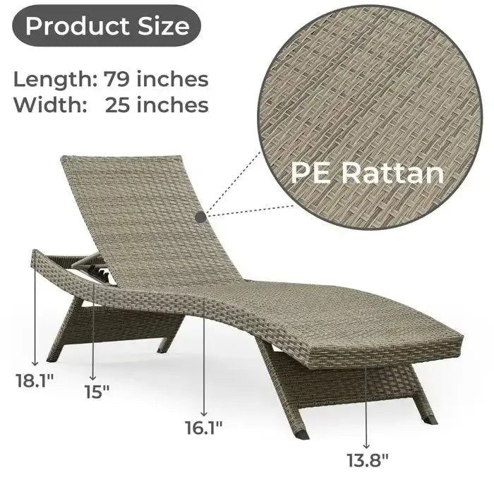 All-Weather Wicker Chaise Lounge Set, 2-Piece