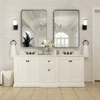 Framed Wall Vanity Mirror With Rounded Corners, 1 Piece